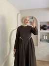 Elora Taş Detay Pileli Kot Elbise