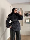 Eva Kürk Yaka Leopar Desen Kaban
