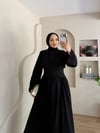 Eyfel Belden Oturtmalı Elbise