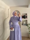 Eyfel Belden Oturtmalı Elbise