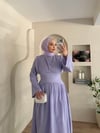 Eyfel Belden Oturtmalı Elbise