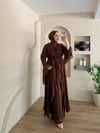 Hazel Ön Volanlı Şifon Üçlü  Abaya Takım
