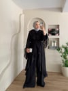Hazel Ön Volanlı Şifon Üçlü Abaya Takım