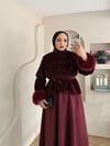 Kolları Tüy Detaylı Desenli Ceket