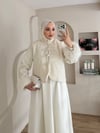 Kolları Tüy Detaylı Desenli Ceket