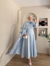 Lurex Gül Detaylı Pelerinli Abiye