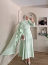Lurex Gül Detaylı Pelerinli Abiye