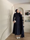 Lurex Gül Detaylı Pelerinli Abiye