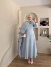 Lurex Gül Detaylı Pelerinli Abiye