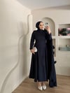 Lurex Gül Detaylı Pelerinli Abiye