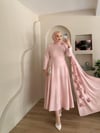 Lurex Gül Detaylı Pelerinli Abiye