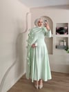 Lurex Gül Detaylı Pelerinli Abiye