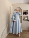 Lurex Gül Detaylı Pelerinli Abiye