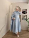 Lurex Gül Detaylı Pelerinli Abiye