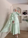 Lurex Gül Detaylı Pelerinli Abiye