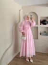 Mariam Broş Detaylı Elbise 