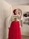 Matcha Baskılı Oversize Bluz
