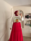Matcha Baskılı Oversize Bluz