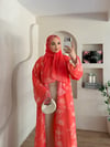Mela Desenli Şallı Abaya