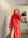 Mela Desenli Şallı Abaya