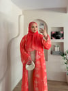 Mela Desenli Şallı Abaya
