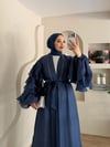 Navy Kol Fırfırlı Abaya