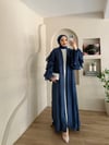 Navy Kol Fırfırlı Abaya