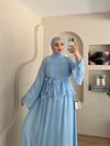Nazen Fırfır Detay Kemerli Etekli Takım