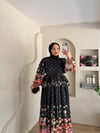 Nizzel Puantiye Detay Çiçekli Elbise