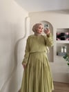 Parlin Büzgü Kol Detay Etekli Takım