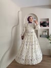 Rahel Önü Çarpraz Detay Çiçekli Elbise