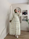 Rahel Önü Çarpraz Detay Çiçekli Elbise