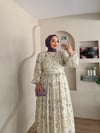 Rahel Önü Çarpraz Detay Çiçekli Elbise