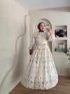 Rahel Önü Çarpraz Detay Çiçekli Elbise