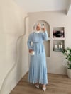 Şal Aksesuarlı Dantel Elbise
