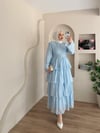 Sia Puantiyeli Kat Detaylı Elbise