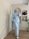 Sura Çiçek Desenli Şal Yaka Takım