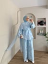 Sura Çiçek Desenli Şal Yaka Takım