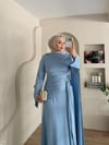 Veronica Broşlu Saten Abiye