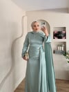 Veronica Broşlu Saten Abiye
