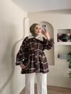 Yakası Taşlı Oversize Ceket