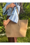 Kadın Bahar Model Fermuarlı Çift Saplı Shopper Omuz Çantası