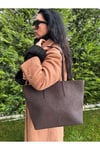 Kadın Bahar Model Fermuarlı Çift Saplı Shopper Omuz Çantası