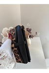 Kadın Suni Deri Leopar Desenli Siyah Cüzdan
