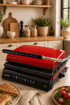 TOASTY PLUS TEFLON 6 DİLİM DÖKÜM TOST MAKİNESİ KIRMIZI