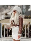 Peluş Bej Kalpak Şapka