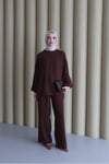 Mirella Pantolonlu Takım - Kahverengi 