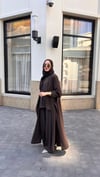 Üçlü Abaya Takım - Kahverengi 