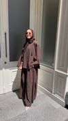 Üçlü Abaya Takım - Kahverengi 