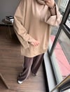 Basic Yırtmaçlı Sweat Açık Kahve